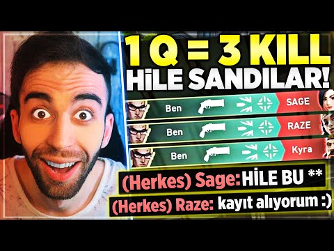 OHA VALORANT REKORUNU KIRDIM! CHAMBER'IN 1 Q'SUYLA 3 KİŞİ KESTİM!! HİLE SANDILAR! RASHERİNO VALORANT