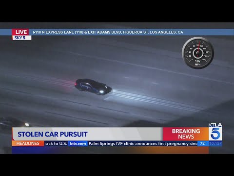 Police chase high-speed suspect in stolen car in L.A | Los Angeles Car Chases