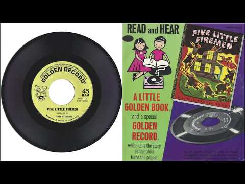 Little Golden Wonder Book And Record 241 1966 FIVE LITTLE FIREMAN