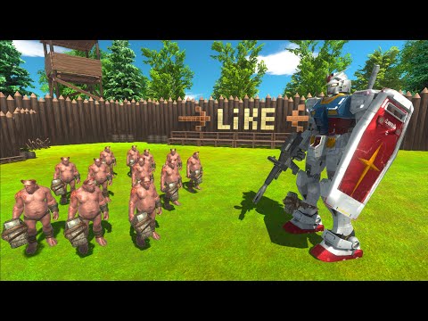 Ogre Lord VS Gundam VS Godzilla Skeleton VS King Kong  - Animal Revolt Battle Simulator