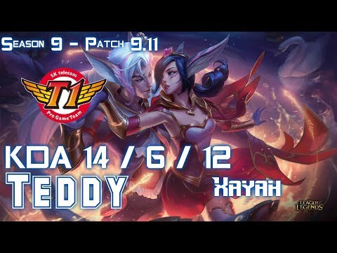 SKT T1 Teddy XAYAH vs EZREAL ADC - Patch 9.11 KR Ranked