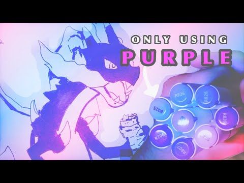 I Colored Pokemon using EVERY PURPLE MARKER I own!
