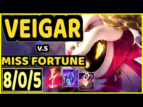 VEIGAR vs MISS FORTUNE - 8/0/5 KDA BOTTOM ADC GAMEPLAY - BR Ranked MASTER