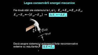 Legea conservării energiei mecanice. Exemple de aplicare.