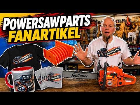 PowersawParts Kaffeebecher, T-Shirt, Sticker und praktische Sägekettenhalter