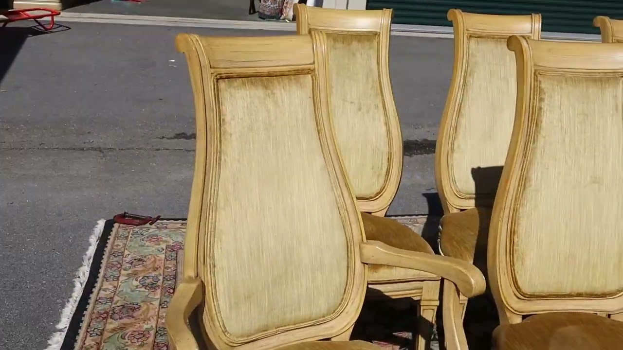 Watch video Set of 8 Vintage Dining Chairs - Were $750 and Now $500 Now Set of 8 Vintage Dining Chairs - Were $750 and Now $500