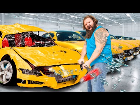 World’s Strongest Man vs 1000 Layers of Cars