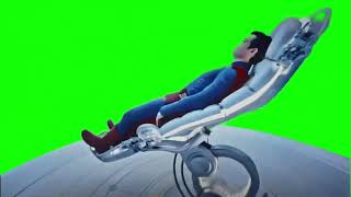 Superman spinning in his room green screen