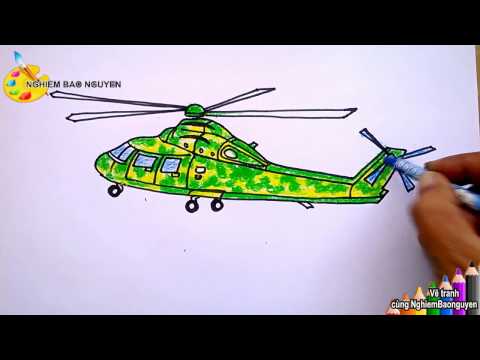 Vẽ máy bay trực thăng/How to draw Helicopter