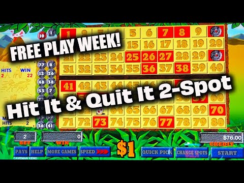 2-Spot Strategy for the Flip on Caveman KENO! #QHSfreeplay