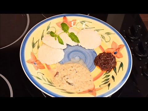 Idli-Streamed Cakes with Coconut Chutney ఇడ్లీ-కొబ్బరికాయ పచ్చడి Healthy & Tasty Indian Breakfast