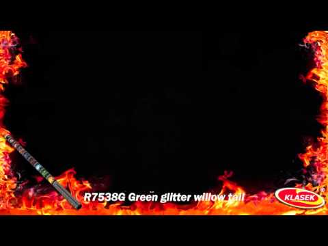 R7538G - Green glitter willow tail