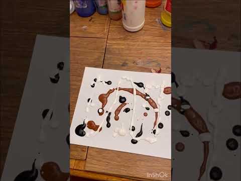 Painting white black brown abstract