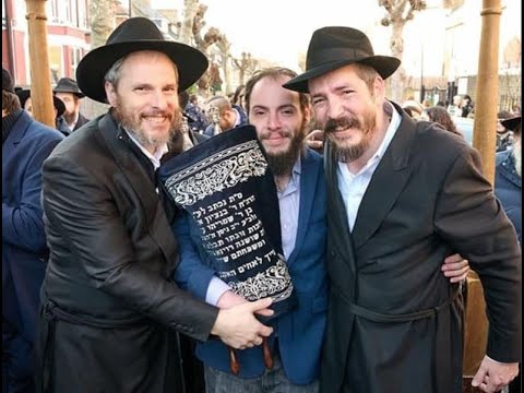 Siyum Hachnosas Sefer Torah in Memory of R' Benzion Hackner OBM by his family Stamford Hill London