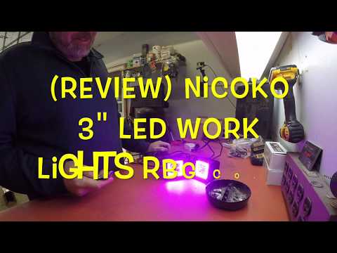 REVIEW Nicoko 3" Led work lights RGB color changing led cubes:pods with halo 1X pair