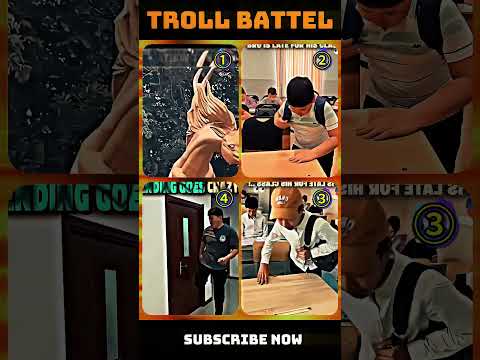 Troll battel: 1, 2, 3 or 4? Me: 3 late-for-class speedrun 😂 #trollface #shorts