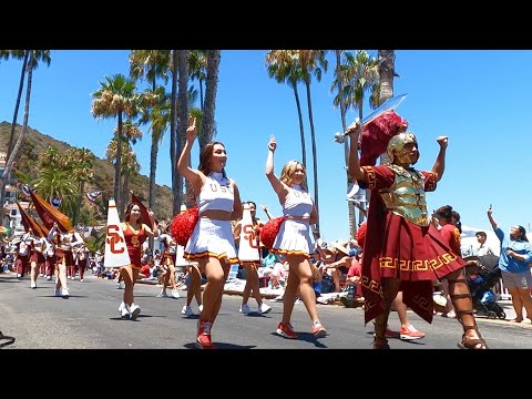 4th of JULY Parade, USC Marching Band 2022: Avalon, Catalina Island USA's Independence Day