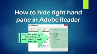 How to get rid of right side panel of Acrobat PDF Reader