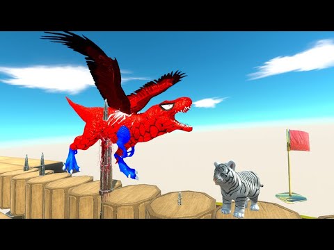 WHO CAN AVOID DEADLY SPIKE on TRAP ROAD - Animal Revolt Battle Simulator