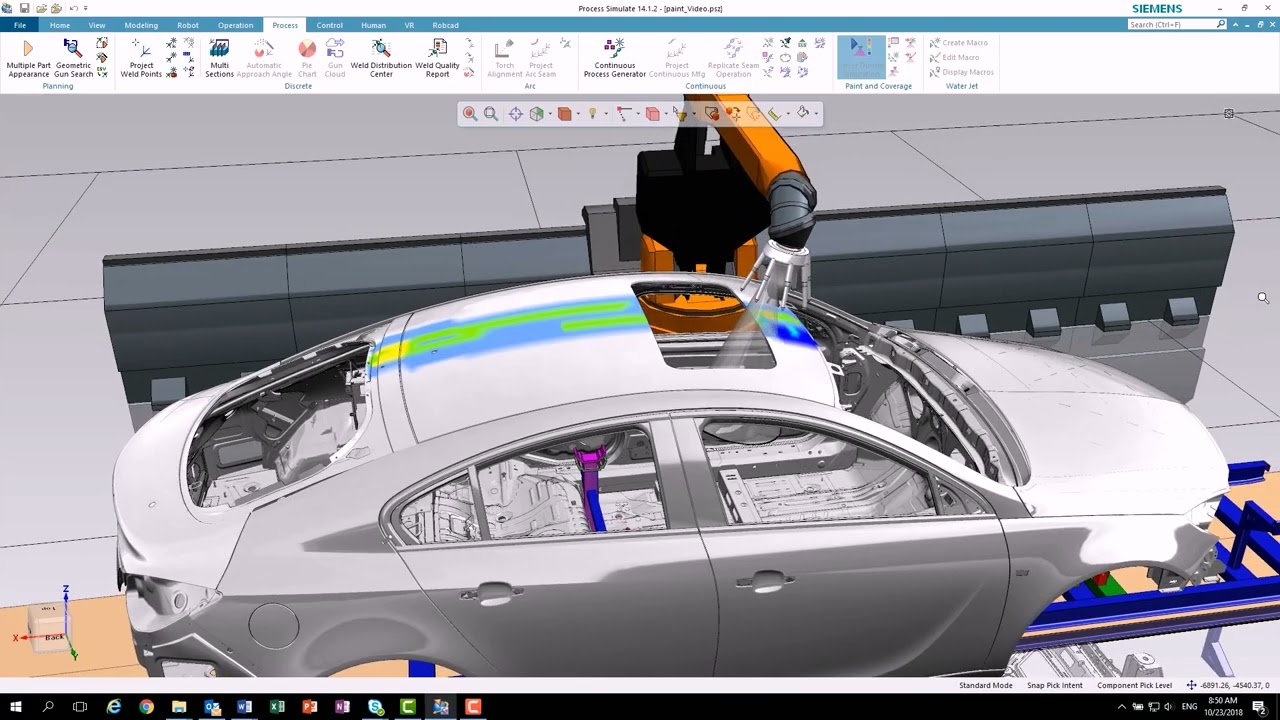 Tecnomatix Process Simulate: Paint Coverage Simulation Demo