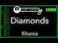 Diamonds (HIGHER +4) - Rihanna - Piano Karaoke Instrumental