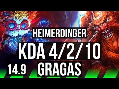 HEIMERDINGER vs GRAGAS (JGL) | 4/2/10, Rank 14 Heimer | EUW Grandmaster | 14.9