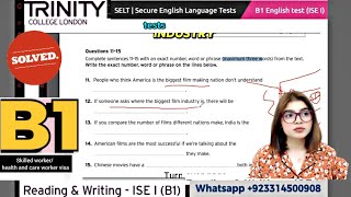 Trinity College London - ISE I (B1) Integrated Reading & Writing ||True Statements |Tips | UKVI