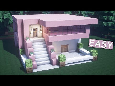 GAMES - Minecraft 🌸 How to Build a Large Modern House Tutorial #477