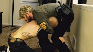 SUSPECT THROWN DOWN STAIRS!