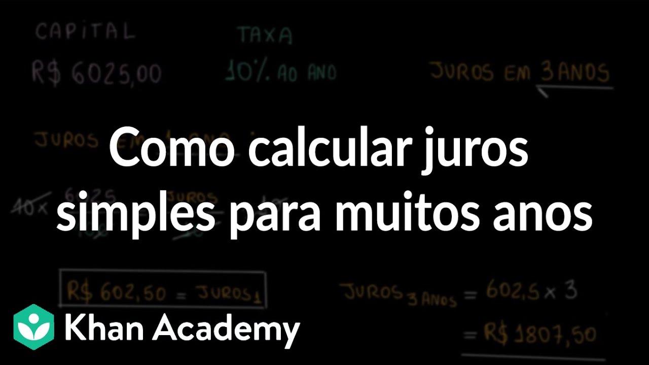 Como calcular juros simples para muitos anos