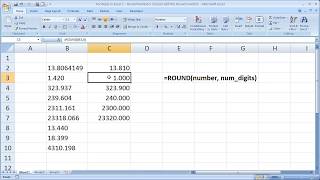 Formulas in Excel 1 - Round Numbers in Excel with 