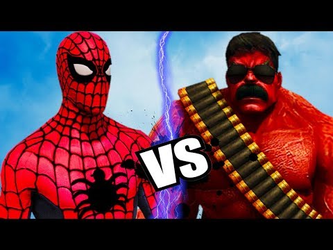 BIG RED HULK VS SPIDERMAN -  EPIC BATTLE