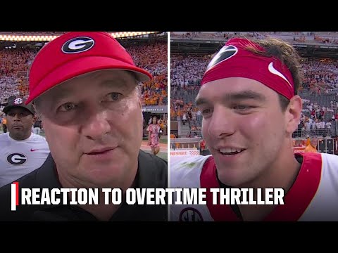 Gunner Stockton & Kirby Smart react to Georgia's OVERTIME THRILLER vs. Tennessee | ESPN CFB