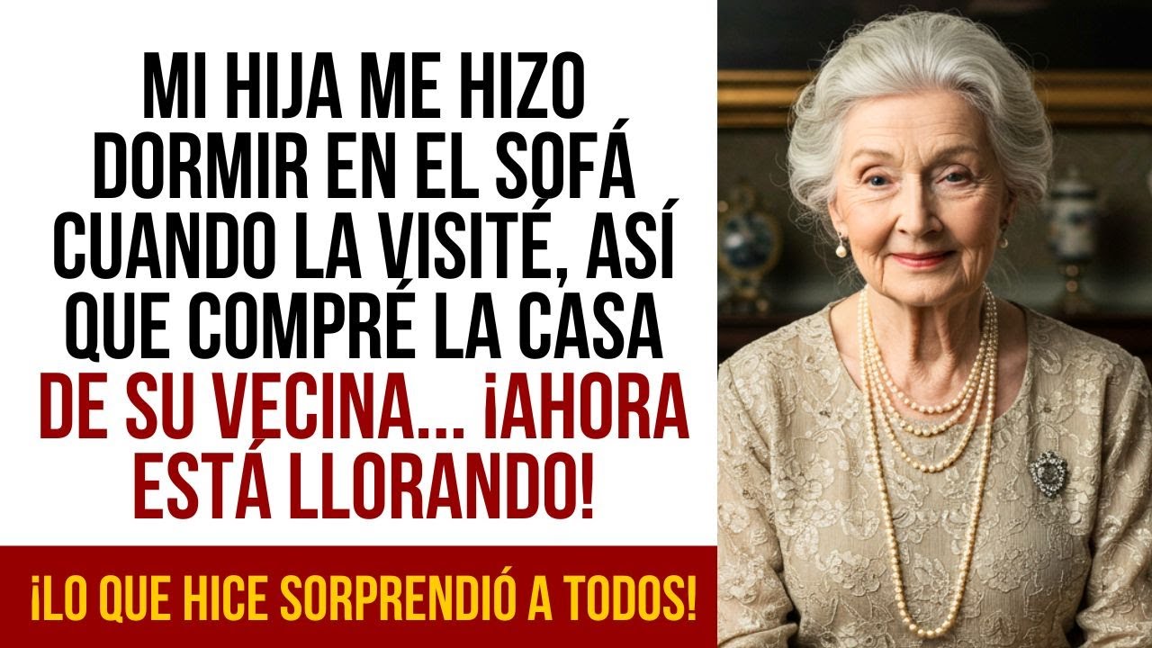 Mi hija me hizo dormir en el sofá — Ahora soy dueña de la casa de su vecina.