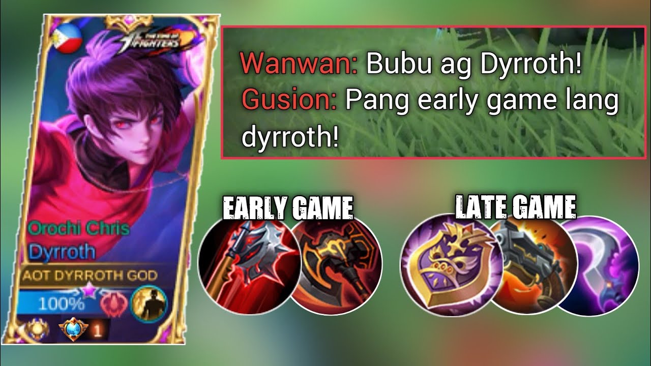 DYRROTH EARLY TO LATE GAME BUILD 😱 | Top global dyrroth best build 🔥