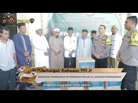 KAPOLDA SUMUT SERAHKAN BINGKISAN LEBARAN KE MASJID AL HASANAH PANGURURAN