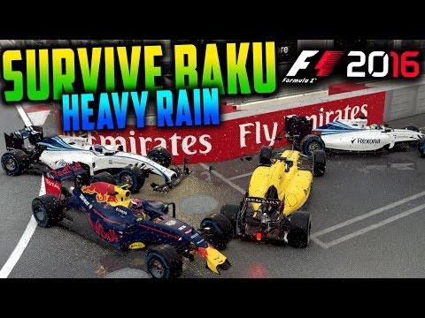 SURVIVE BAKU (HEAVY RAIN) - F1 2016 Game (Keyboard & No Map Challenge)