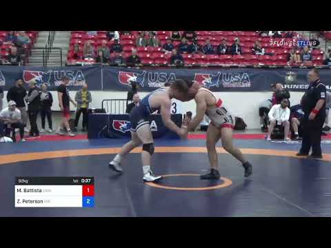 92 Kg Quarters - Michael Battista, Cavalier Wrestling Club Vs Zachary Peterson, SMI Wrestling Club