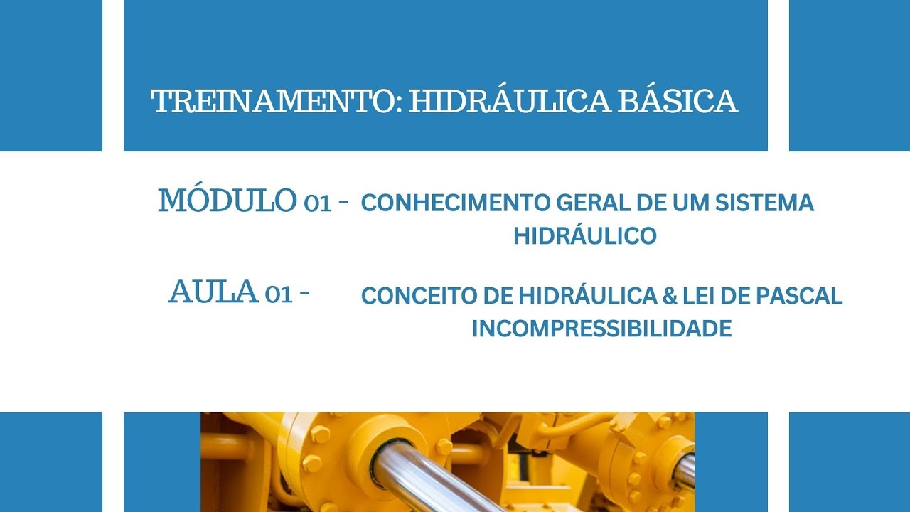 HIDRÁULICA BÁSICA - MÓDULO 01,  Aula 01 - Conceito de Hidráulica & Lei de pascal Incompressibilidade