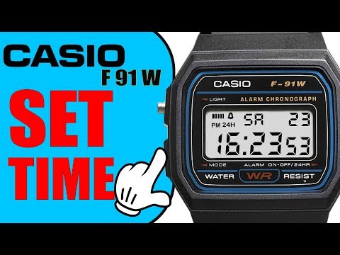 Casio F91W How to set time (quick 60 seconds tutorial in 4k)