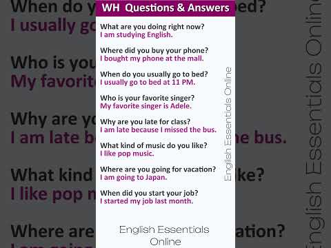 WH  Questions & Answers | English Speaking Practice | Learn English