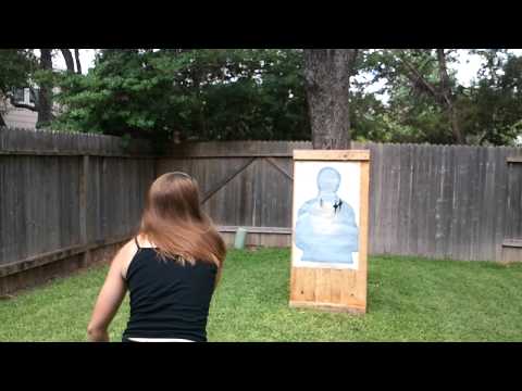 Girl throwing cold steel stars