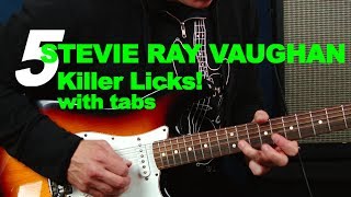 5 killer Stevie Ray Vaughan SRV licks with tabs and scales guitar lesson