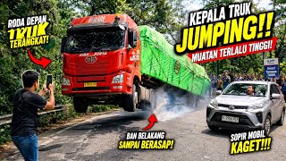 Download lagu VIRAL‼️Trailer Siba Surya Jumping di Sitinjau Lauik, Kepala Truk Terangkat di Tanjakan Ekstrem mp3
