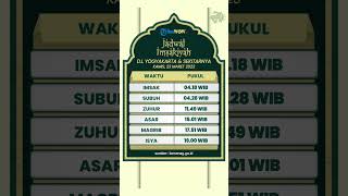 Jadwal Imsakiyah Daerah Istimewa Yogyakarta dan Sekitarnya, Rabu 22 Maret 2023