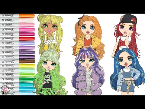 Rainbow High Coloring Book Compilation Ruby Poppy Sunny Jade Skyler and Violet