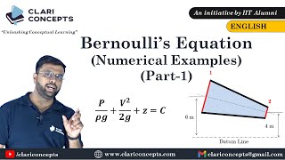 Numerical Examples on Bernoulli's Equation (Part-1) | Fluid Mechanics