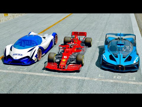 Ferrari F1 2021 vs Bugatti Bolide vs Devel Sixteen at Nordschleife GP