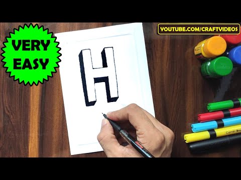 HOW TO DRAW 3D LETTER H | 3D LETTER DRAWING
