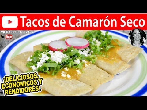 TACOS DE CAMARON SECO | Vicky Receta Facil Video